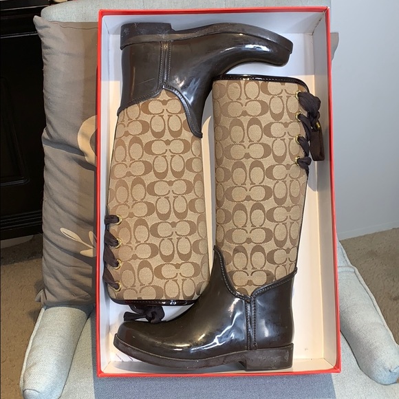 Coach Shoes - PRICE DROP!!! RARE COACH RAIN BOOTS